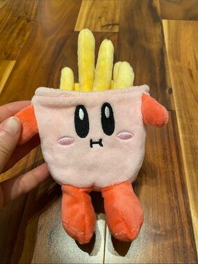 Pink Plush Fries Character Toy with Yellow Plush Fries